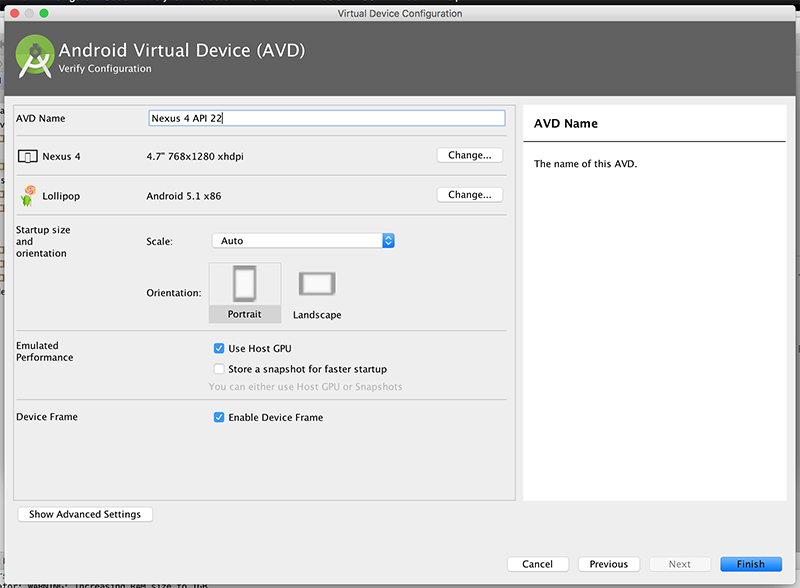 Figure 12: Verify AVD Configuration