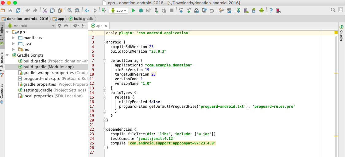 Figure 12: Gradle file