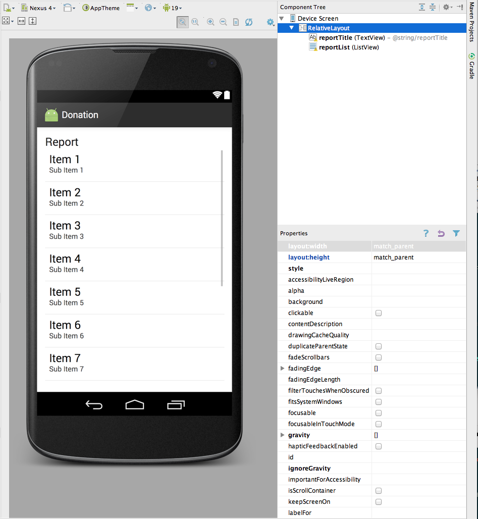 Figure 1: Report activity design view