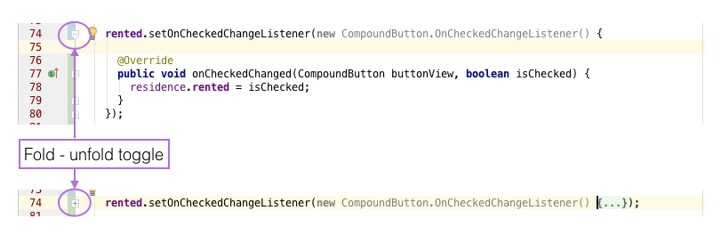 Figure 2: Enable anonymous inner class code folding