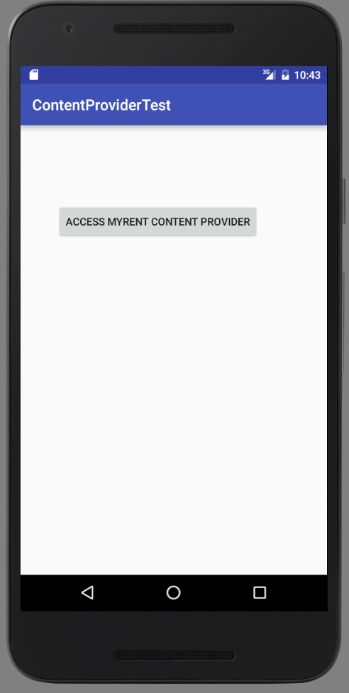 Figure 2: ContentProviderTest UI