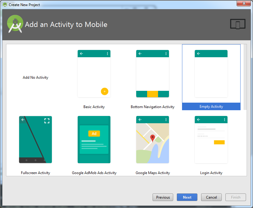 Figure 4: Add an Empty Activity