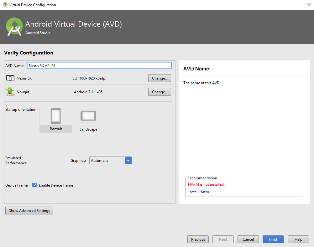 Figure 2: HAXM is not installed