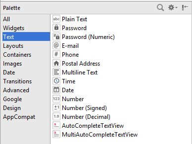 Figure 2: Text controls