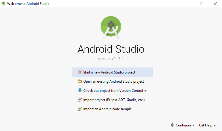 Figure 1: Open and existing Android Studio project