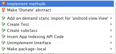 Figure 1: Error generated requiring interface method implementation to resolve