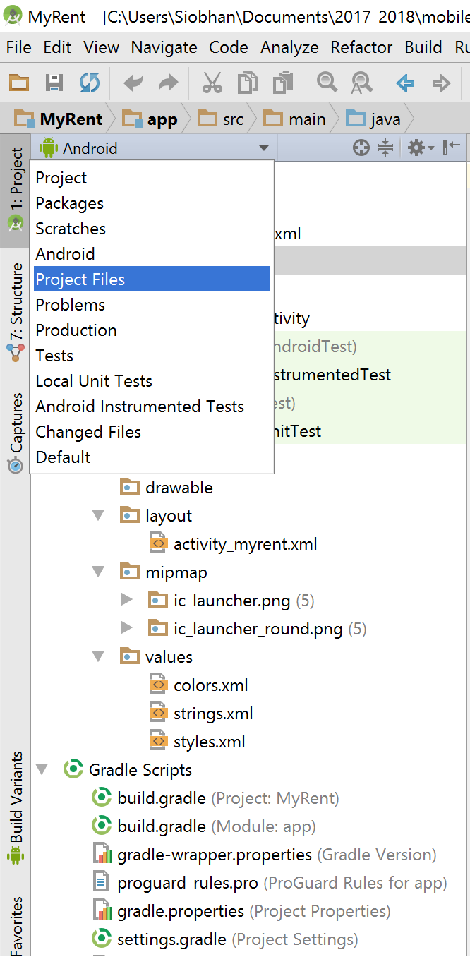 Figure 1a: Project files layout