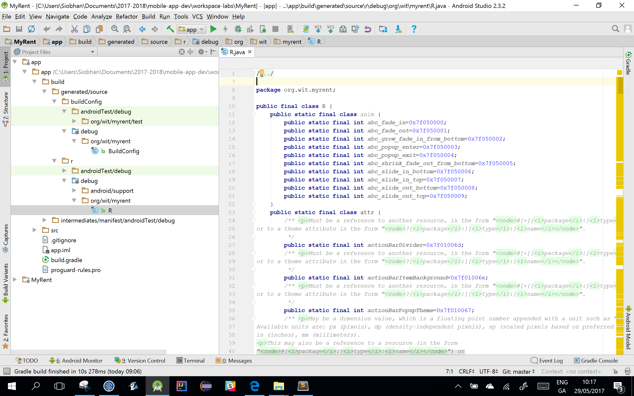 Figure 2: R File should not be edited by developer