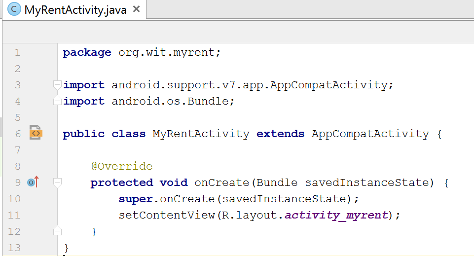 Figure 2: MyRentActivity.java