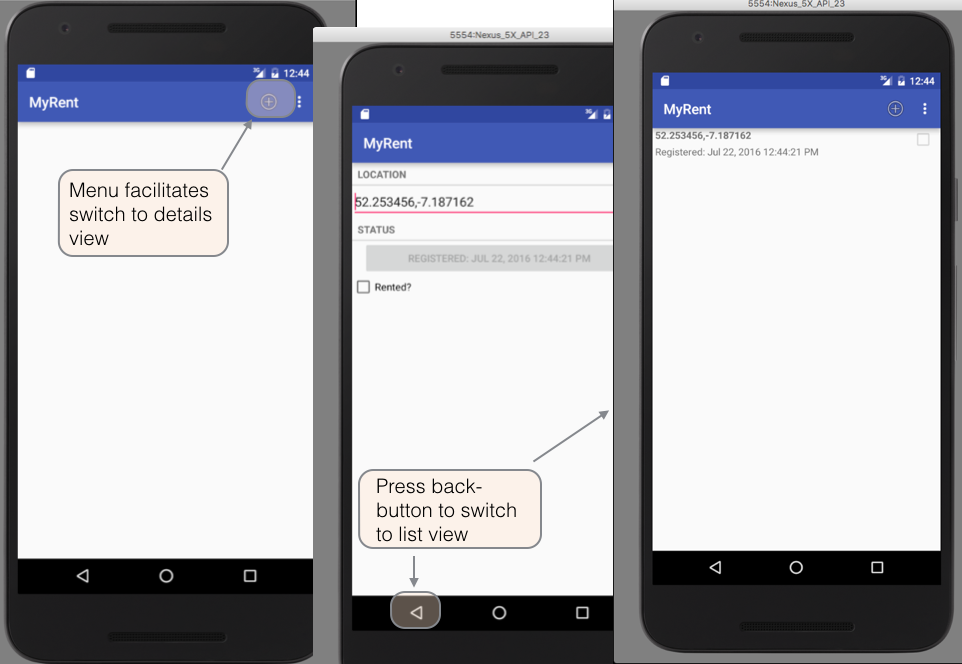 Figure 1: Using menu to add new residence