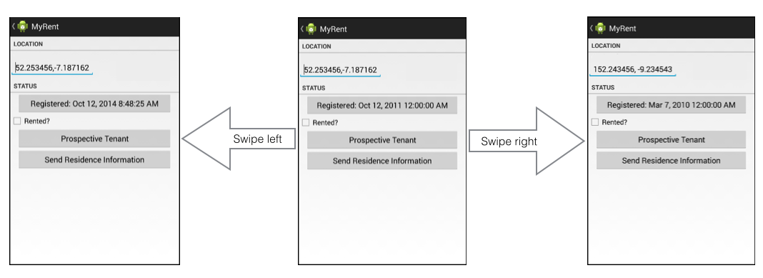 Figure 1: Swipe between pages